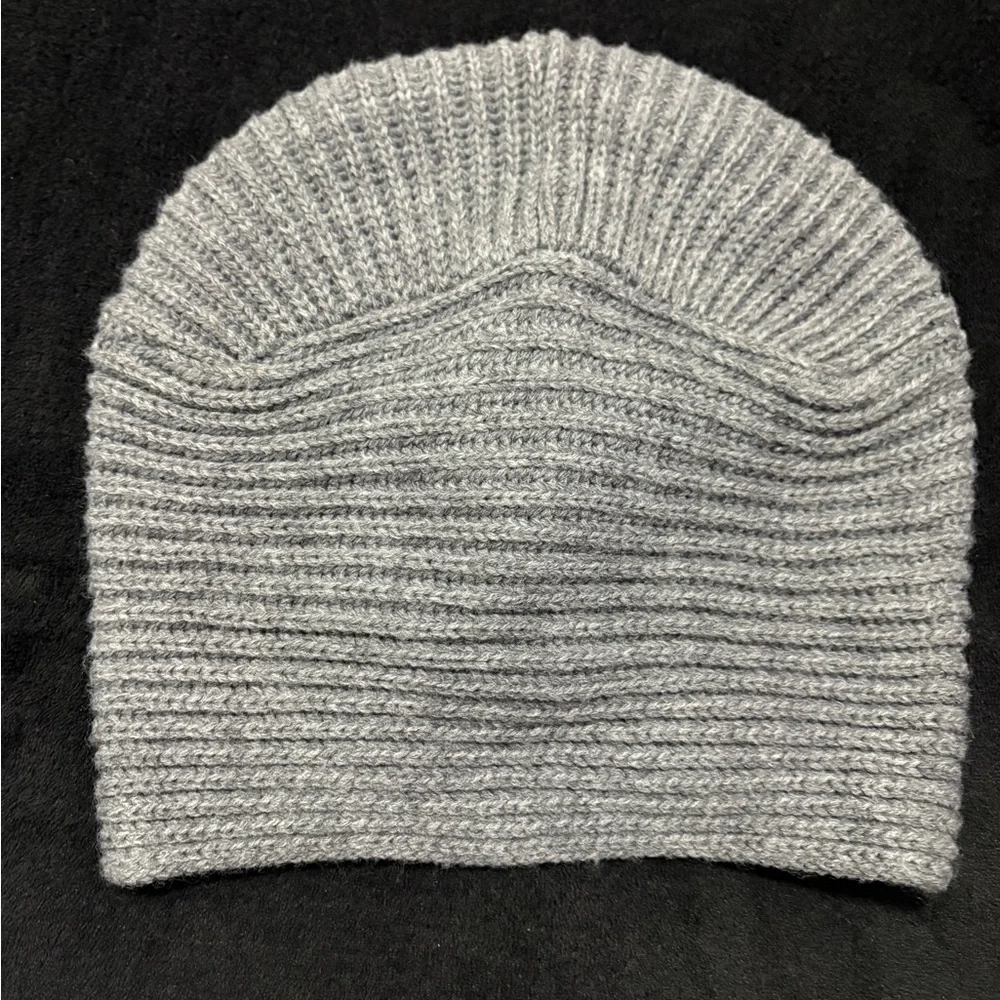 Kids grey turban winter ribbed hat